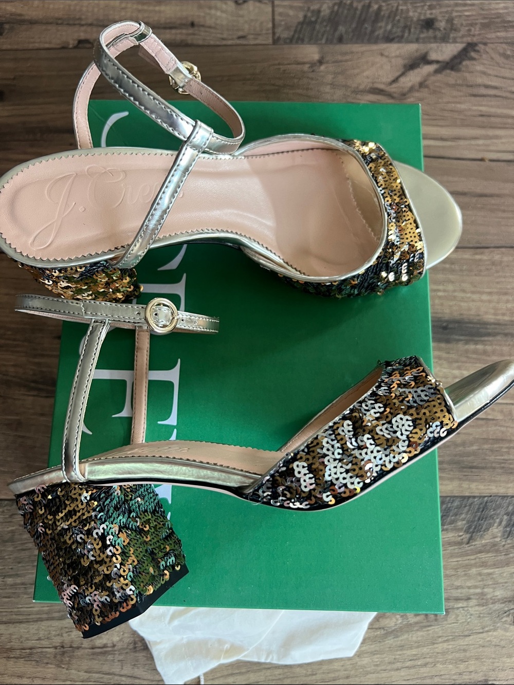J crew ~ worn once gold&silver sequin shoes